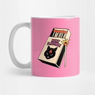 Highly Flammable Black Cat in pink Mug